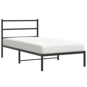 vidaXL Bedframe met hoofdbord metaal zwart 100x190 cm