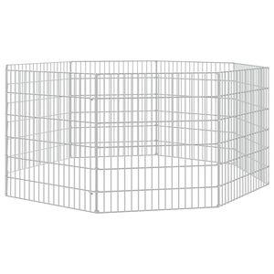 vidaXL Dierenverblijf 8 panelen 54x60 cm gegalvaniseerd ijzer