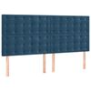 vidaXL Bedframe zonder matras 140x200 cm fluweel donkerblauw