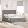 vidaXL Bed met LED-striplichten met hoofdeinde Taupe 180 x 200 cm Stof