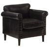 vidaXL Fauteuil echt leer zwart