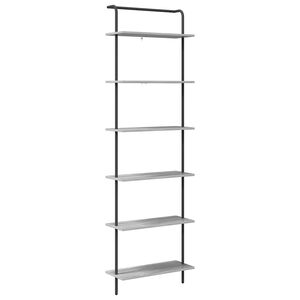 vidaXL Boekenkast 6-laags 60 x 24 x 203 cm Bewerkt hout Grijs Sonoma