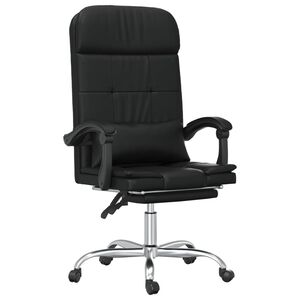 vidaXL Massage Relaxfauteuil voor op kantoor zwart kunstleer