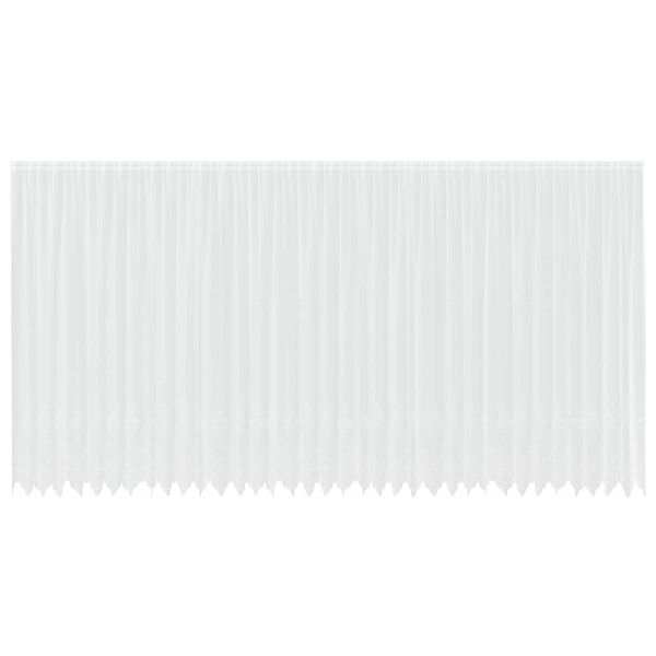 vidaXL Kantgordijn met gordijnen Bloemen Wit 260 x 900 cm Polyester