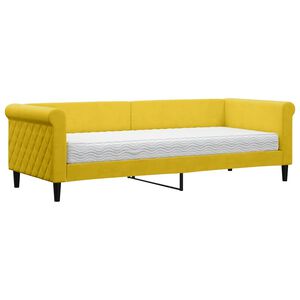 vidaXL Slaapbank met matras 80x200 cm fluweel geel