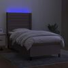 vidaXL Boxspring met matras en LED stof taupe 80x200 cm