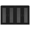 vidaXL Wandkasten 2 pcs Zwart Eiken 69,5 x 34 x 90 cm Bewerkt hout