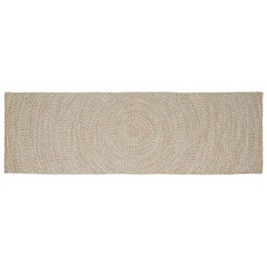 vidaXL Vloerkleden Natuurlijk en Wit 60 x 250 cm Jute