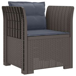 vidaXL E&eacute;npersoons Fauteuil met Kussens Rattan Look PP Lichtgrijs