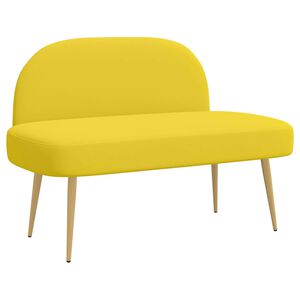 vidaXL Beklede bank met rugleuning Lichtgeel 110 x 60 x 76 cm