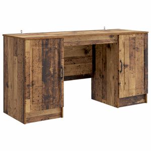 vidaXL Bureau Oud hout 142,5 x 50 x 75 cm Bewerkt hout