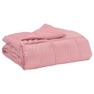 vidaXL Zomer Dekbed Gekwilt Roze 135 x 200 cm Microfiber