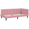 vidaXL Hoekbedframe met hoofdeinde Roze 100 cm x 200 cm Fluweel