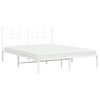 vidaXL Bedframe met hoofdbord metaal wit 150x200 cm