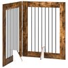 vidaXL Opvouwbaar hondenhek met standaards 2 pcs Gerookt eiken