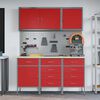 vidaXL Werk kast met lade met slot 8 pcs Rood Engineered hout en staal