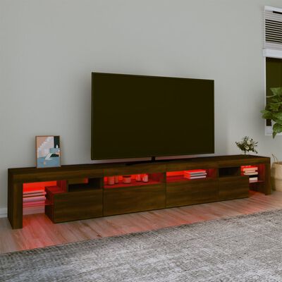 vidaXL Tv-meubel met LED-verlichting 260x36,5x40 cm bruin eikenkleur