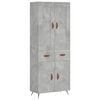 vidaXL Hoge kast 69,5x34x180 cm bewerkt hout betongrijs