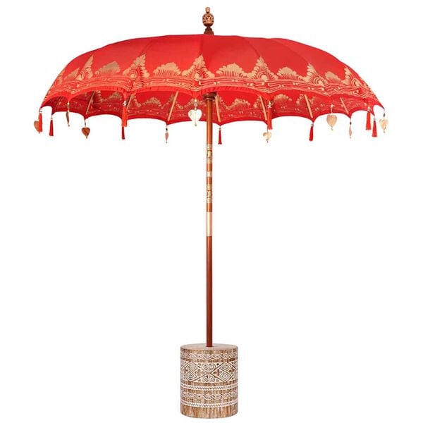 vidaXL Balinese parasol met basis Rood 215 x 215 x 260 cm