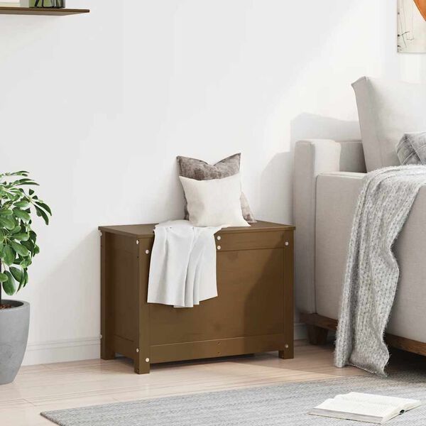 vidaXL Opbergbox honingbruin 60x32x45,5 cm massief grenenhout