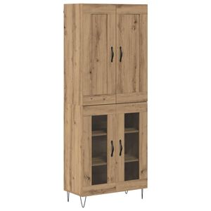 vidaXL Hoge kast Artisan Eiken 69,5 x 34 x 180 cm Bewerkt hout