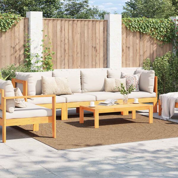 vidaXL Vloerkleden Moir&eacute; Vierkant HUARTE Naturel 240 x 240 cm