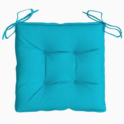 vidaXL Stoelkussens 6 st 50x50x7 cm stof turquoise