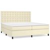 vidaXL Boxspring met matras kunstleer cr&egrave;mekleurig 200x200 cm