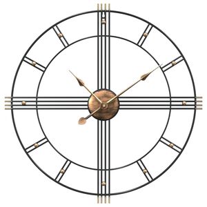 vidaXL Wandklok &Oslash;60 cm ijzer zwart
