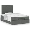 vidaXL Ottoman bed met matras 120x190 cm stof donkergrijs