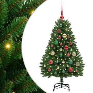 vidaXL Kunstkerstboom met 150 LED Groen 120 cm PVC en Metaal
