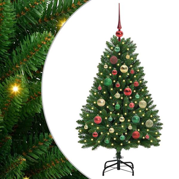 vidaXL Kunstkerstboom met 150 LED Groen 120 cm PVC en Metaal