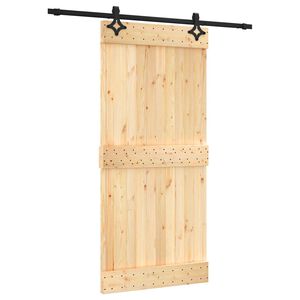 vidaXL Schuifdeur 95 x 210 cm Massief Grenenhout (Niet-Behandeld)