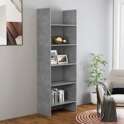 vidaXL Boekenkast 60x35x180 cm spaanplaat betongrijs