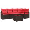 vidaXL Tuinbankenset 6 st Bruin en Rood poly rattan