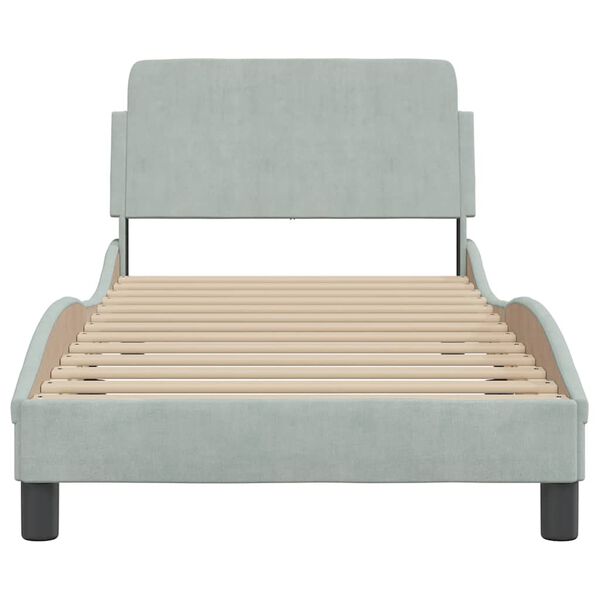 vidaXL Bedframe "Dover" 90x190 cm fluweel lichtgrijs
