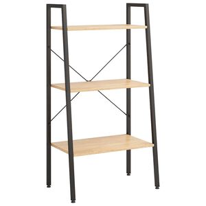 vidaXL Opbergmeubel met 3 lagen 56x35x108 cm lichtbruin en zwart