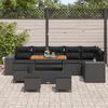 vidaXL Tuin Sofa Set met kussen 10 pcs Zwart poly rattan