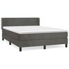 vidaXL Boxspring met matras fluweel donkergrijs 140x200 cm