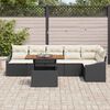 vidaXL Tuin Sofa Set met opslag 7 pcs Zwart Poly riet