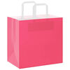 vidaXL Papieren zakken 50 st met hengsels 26x17x25 cm roze