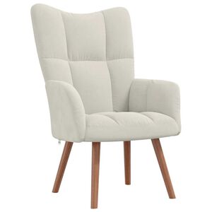 vidaXL Relaxstoel fluweel cr&egrave;mewit