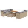 vidaXL Tuinbankenset 11 st Beige poly rattan