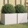vidaXL Plantenbakken 2 st 32x30x29 cm staal wit