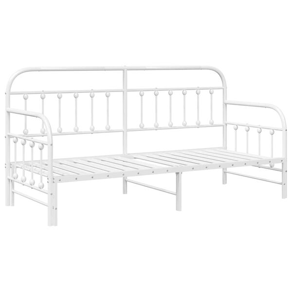 vidaXL Bedframe voor een daybed Wit 80 x 200 cm Gepoedercoat staal