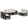 vidaXL Tuinbankenset 7 st Zwart en Cream Wit poly rattan