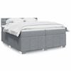 vidaXL Boxspring met matras stof lichtgrijs 200x200 cm