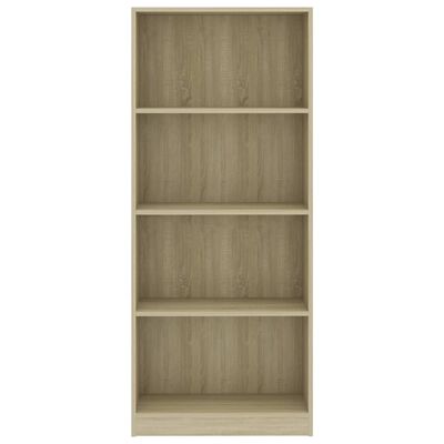 vidaXL Boekenkast met 4 schappen 60x24x142 cm bewerkt hout sonoma eik