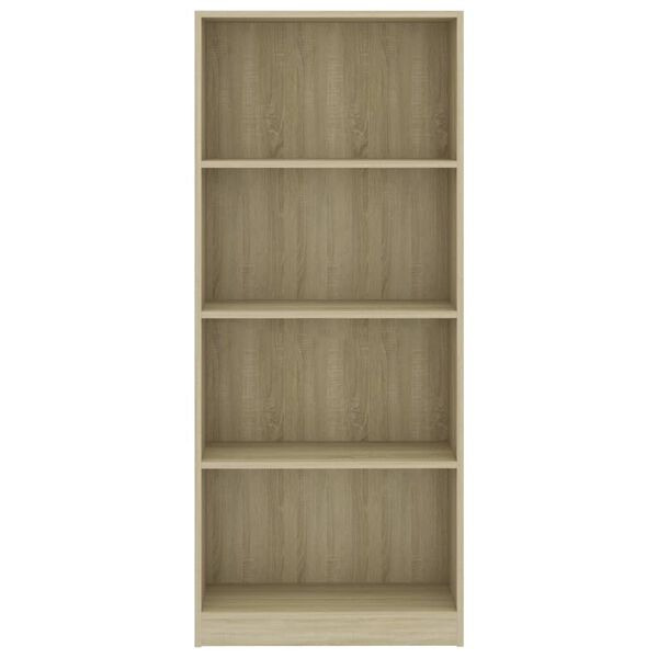 vidaXL Boekenkast met 4 schappen 60x24x142 cm bewerkt hout sonoma eik
