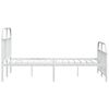 vidaXL Bedframe met hoofd- en voeteneinde metaal wit 183x213 cm